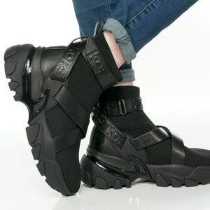 🎁 MICHAEL Michael Kors Nick Leather Strap Knit Trainer